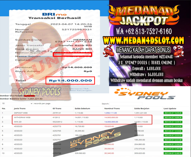 Bukti JP Medan 4D – 07 April 2023