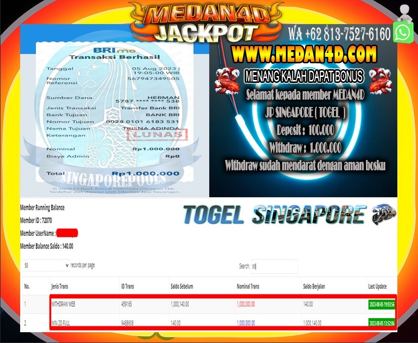 Bukti JP Medan 4D – 05 AGUSTUS 2023