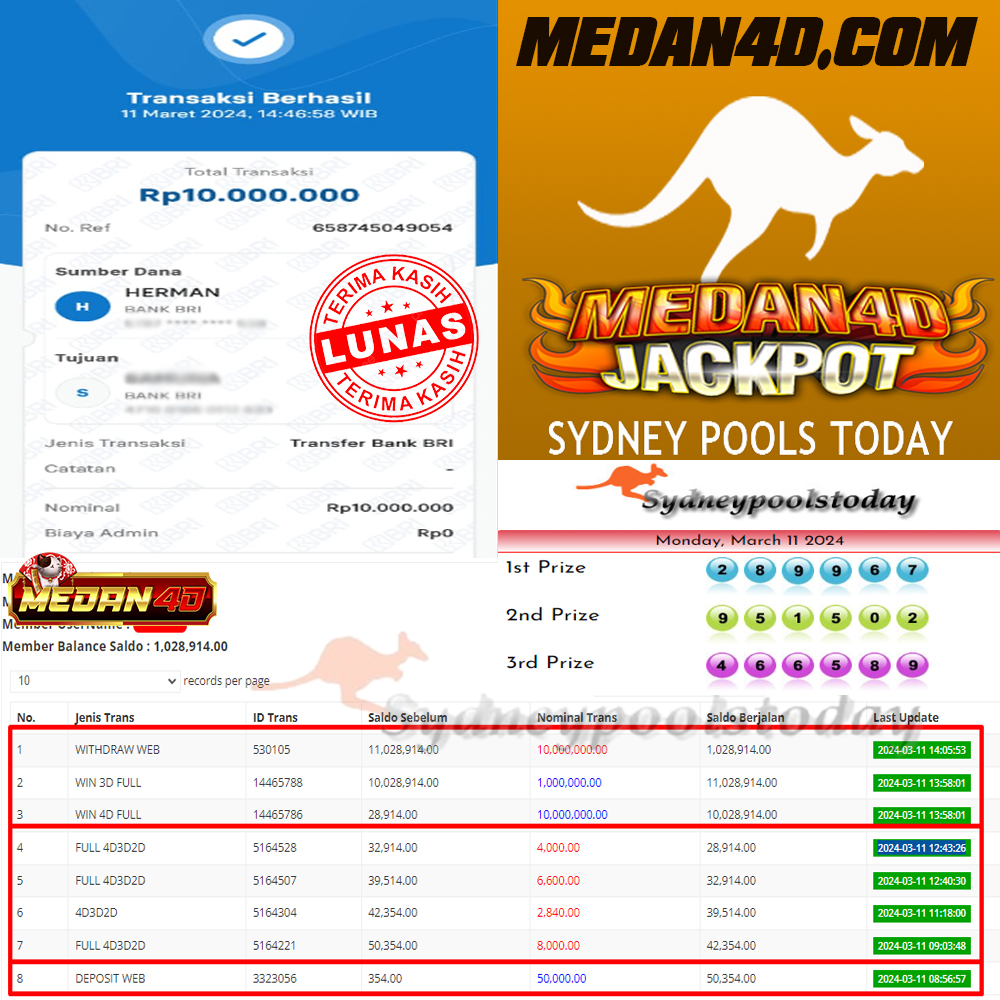 BUKTI JP MEDAN4D – 11 MARET 2024 