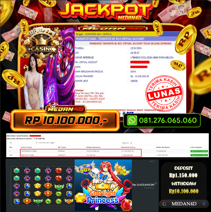 BUKTI JP MEDAN4D – 15 APRIL 2024 