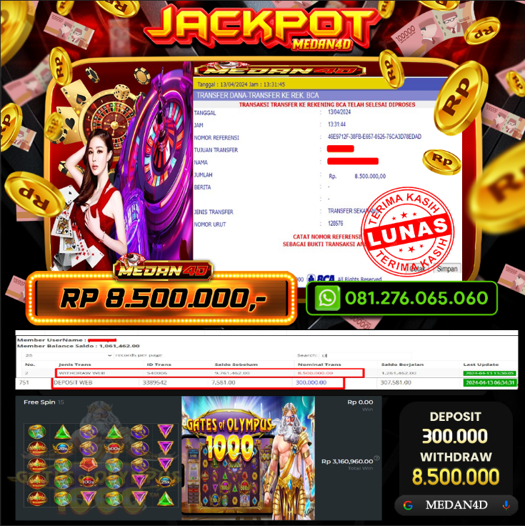 BUKTI JP MEDAN4D – 13 APRIL 2024 