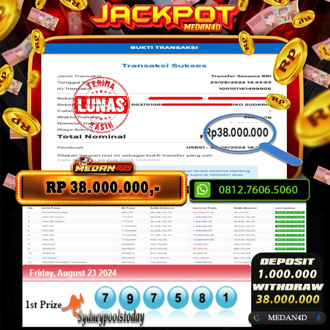 BUKTI JP MEDAN4D – 23 AGUSTUS 2024 