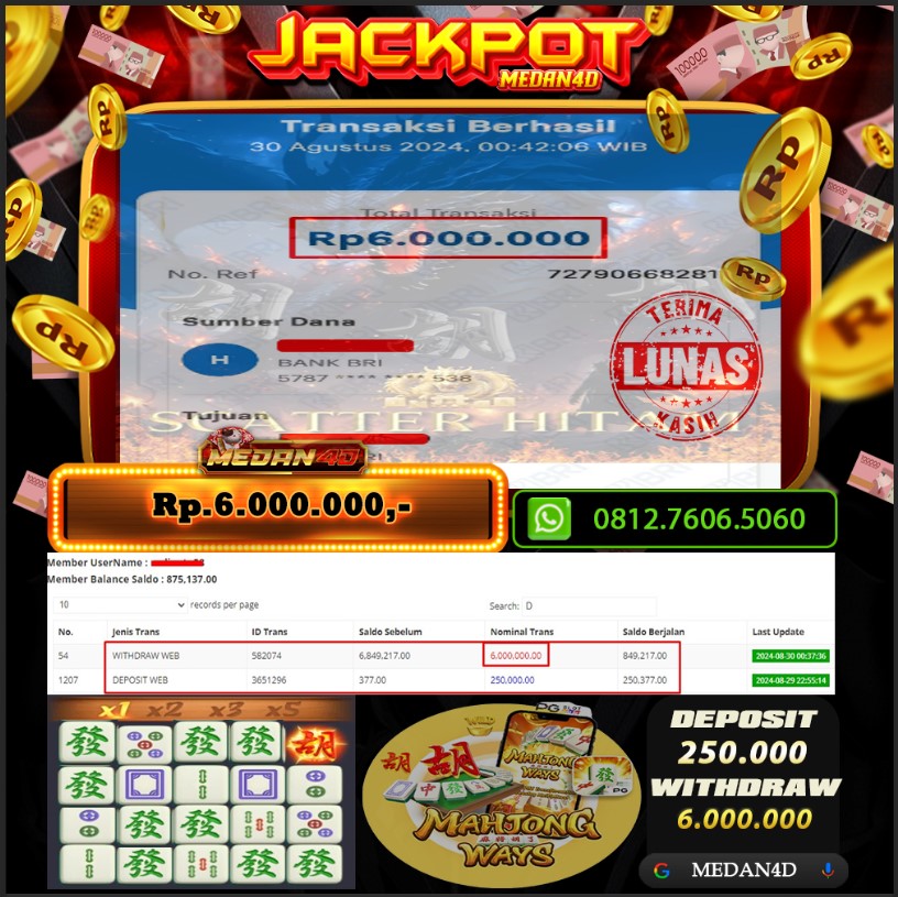 BUKTI JP MEDAN4D – 31 AGUSTUS 2024 