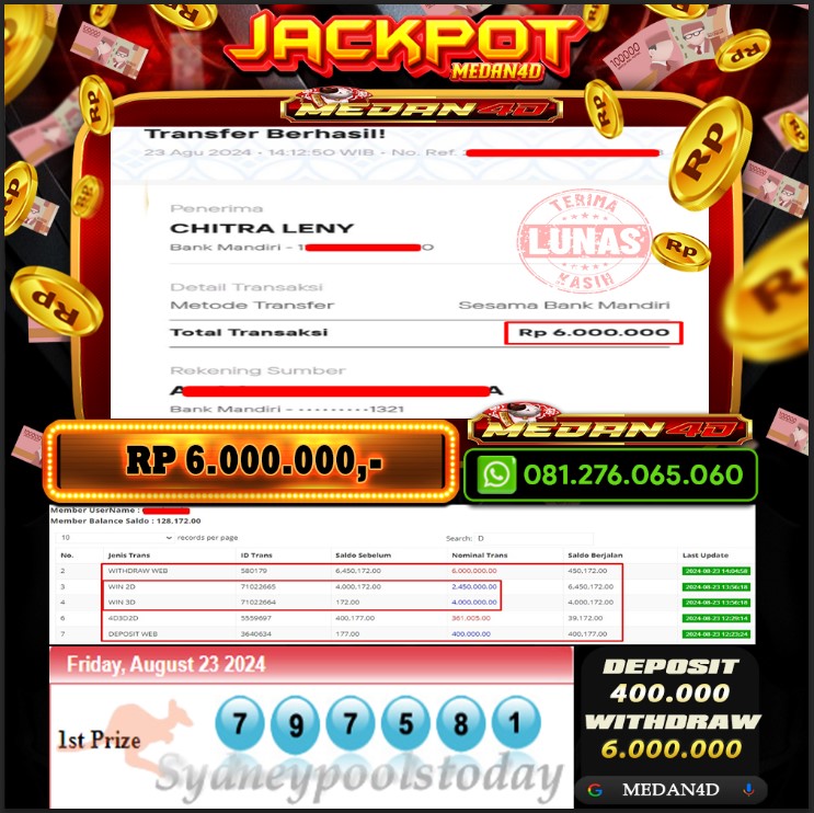 BUKTI JP MEDAN4D – 23 AGUSTUS 2024 