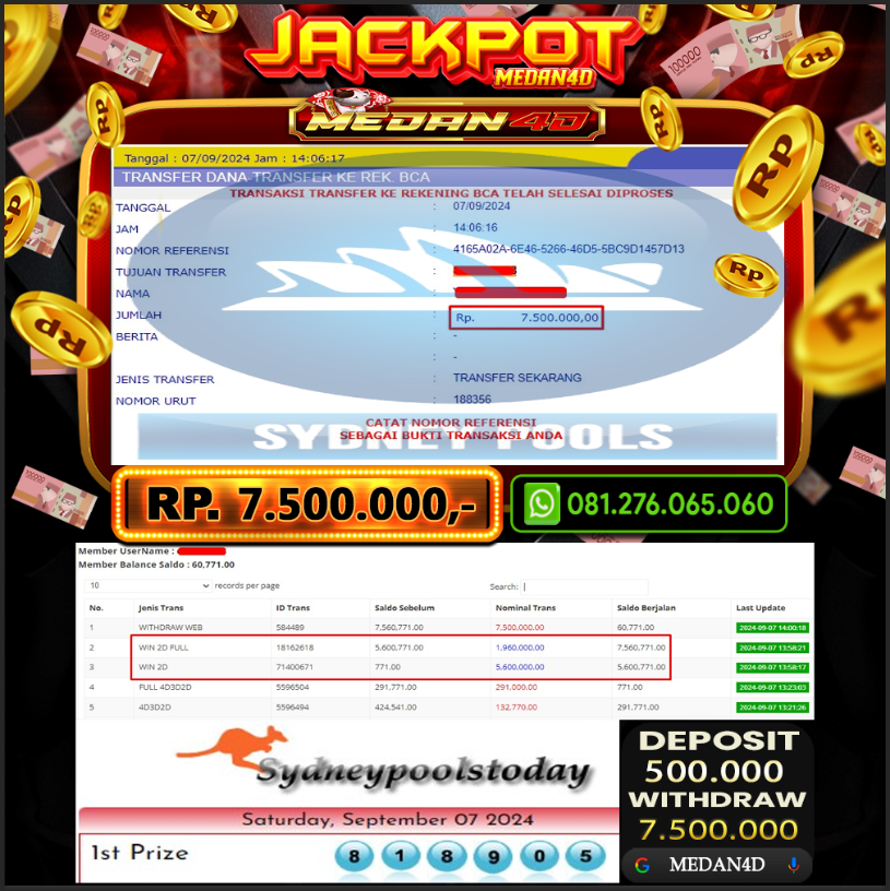 BUKTI JP MEDAN4D – 07 SEPTEMBER 2024 