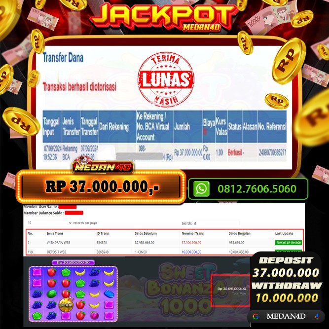 BUKTI JP MEDAN4D – 07 SEPTEMBER 2024 