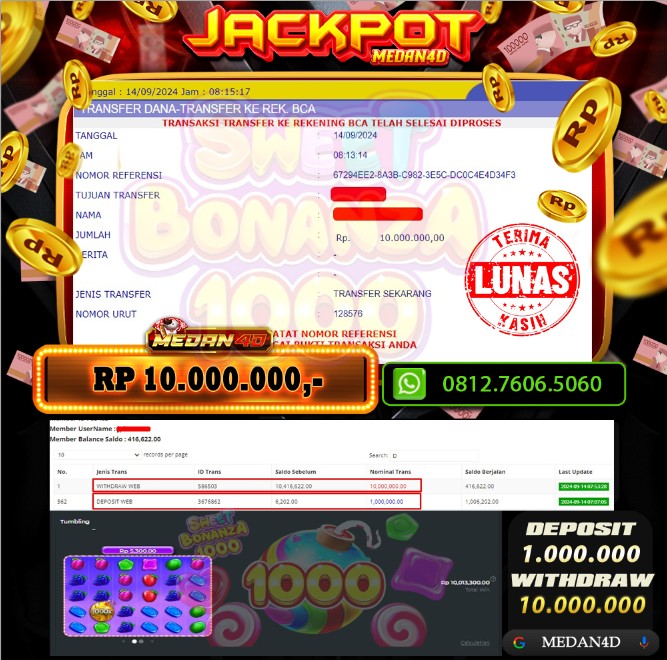 BUKTI JP MEDAN4D – 14 SEPTEMBER 2024 